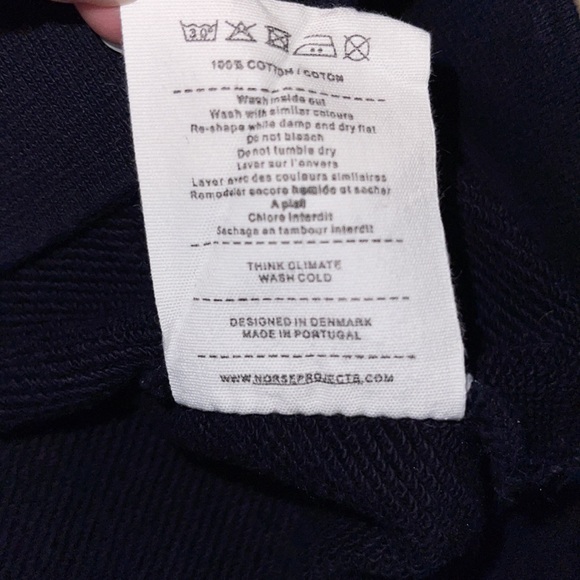 Norse Projects Navy Vagn Classic Crew Long Sleeve Cotton Sweatshirt Size M - Picture 10 of 10